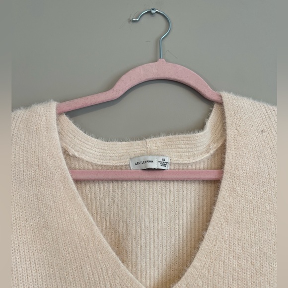 GENTLE FAWN white long sleeve dress deep plunge xs - Picture 4 of 6